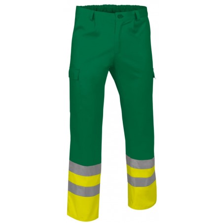 Pantalon travail haute visibilite basique Train cotepro vert