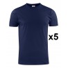 Tee shirt manches courtes marine Heavy RSX lot de 5