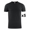 Tee shirt manches courtes noir Heavy RSX lot de 5