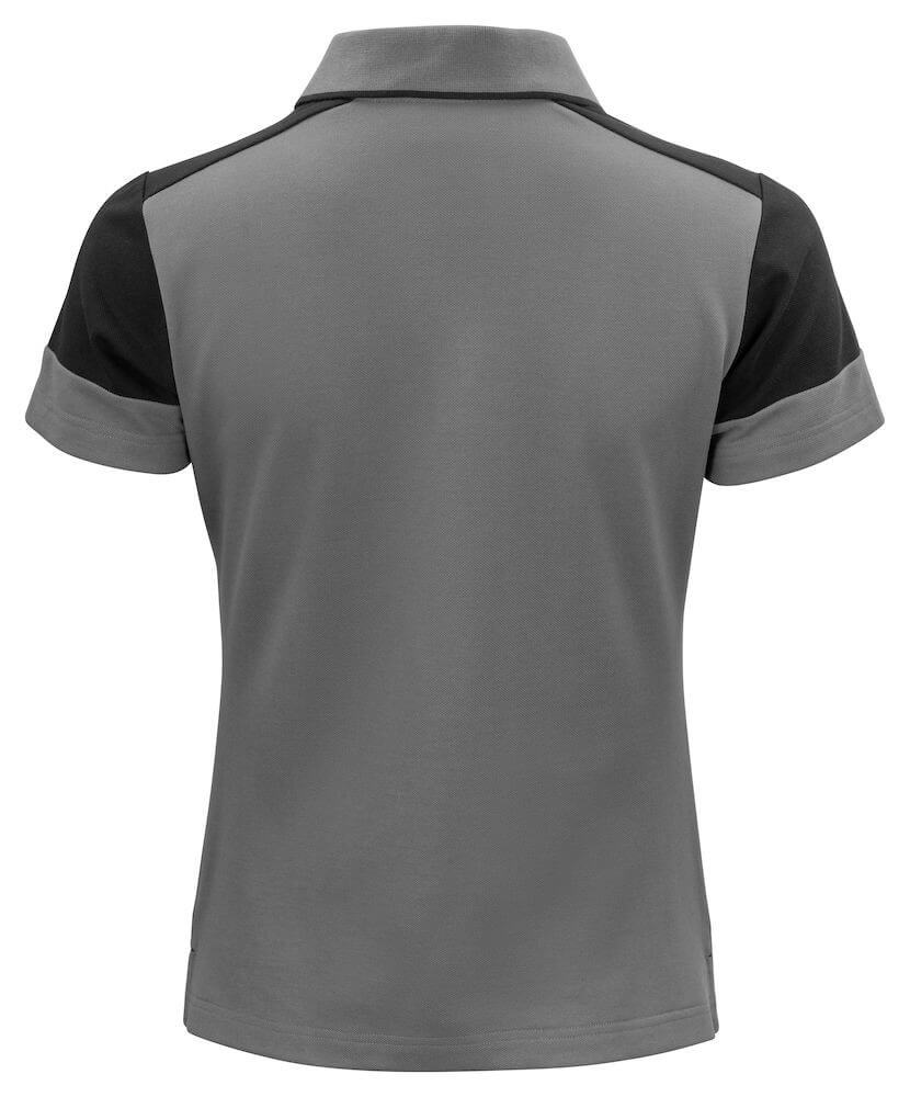 Polo bicolore femme manches courtes Prime Printer noir gris cotepro.fr