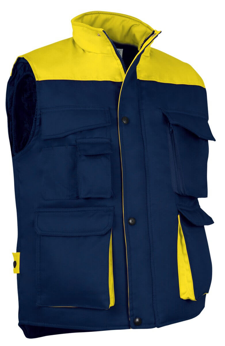 Gilet sans manches bicolore  Thunder jaune marine cotepro.fr