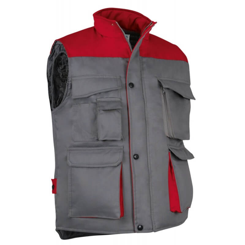 Gilet sans manches bicolore  Thunder rouge gris cotepro.fr