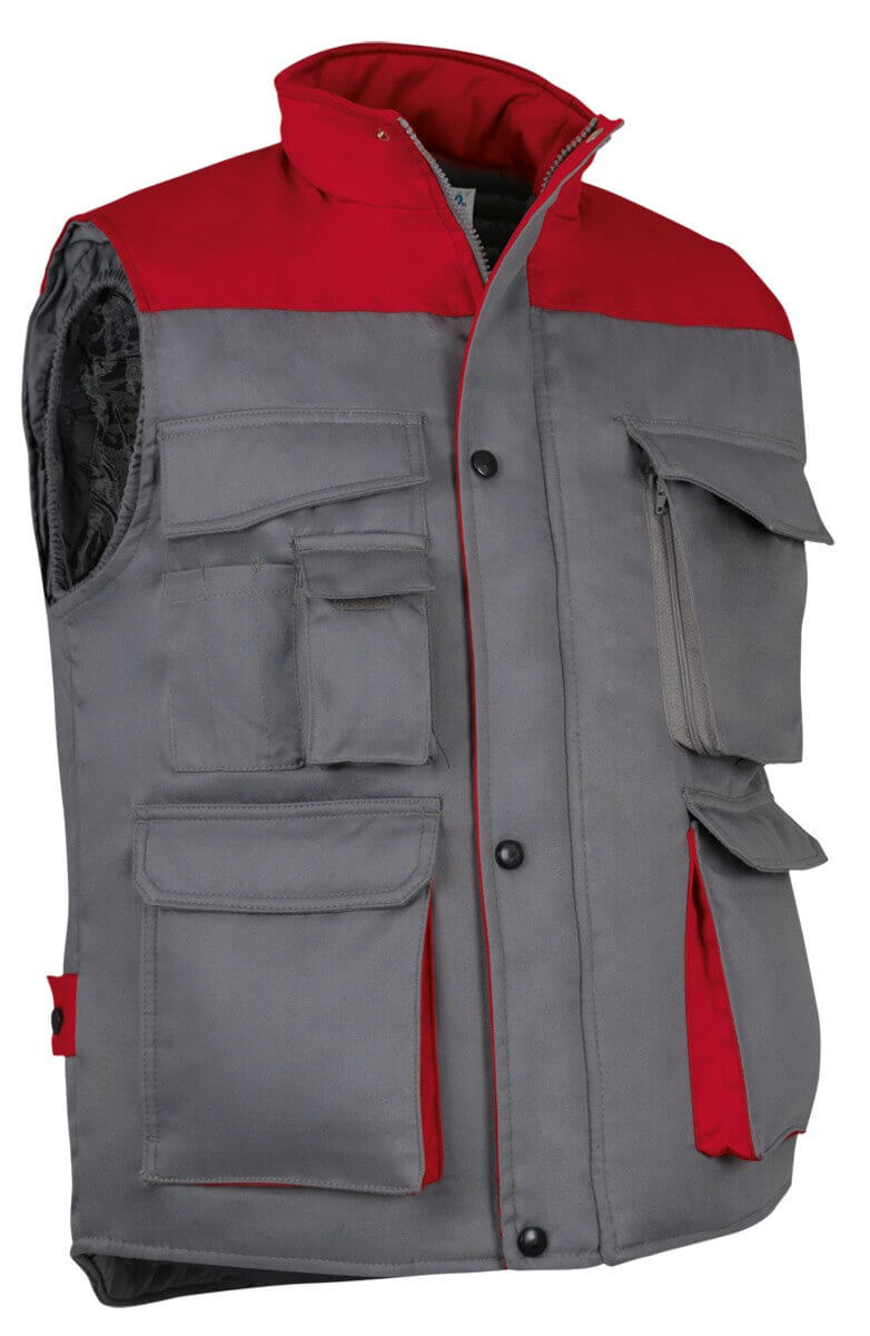 Gilet sans manches bicolore  Thunder rouge gris cotepro.fr