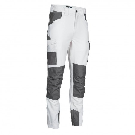 Pantalon travail blanc Leonard Nine Worths cotepro vue 1