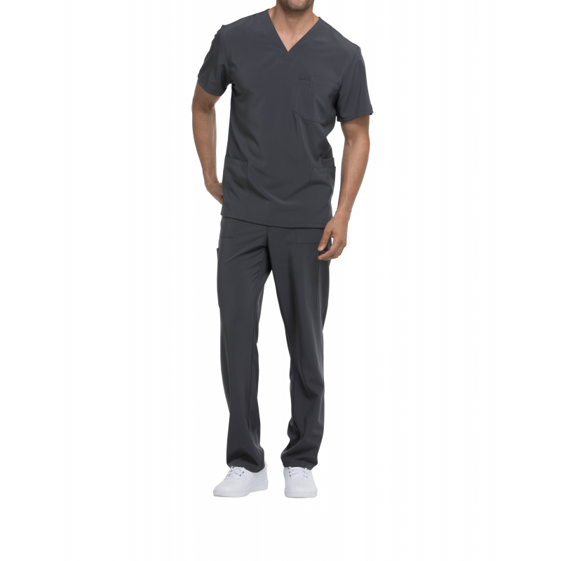 Tunique médicale homme col V Dickies médical caribean cotepro gris