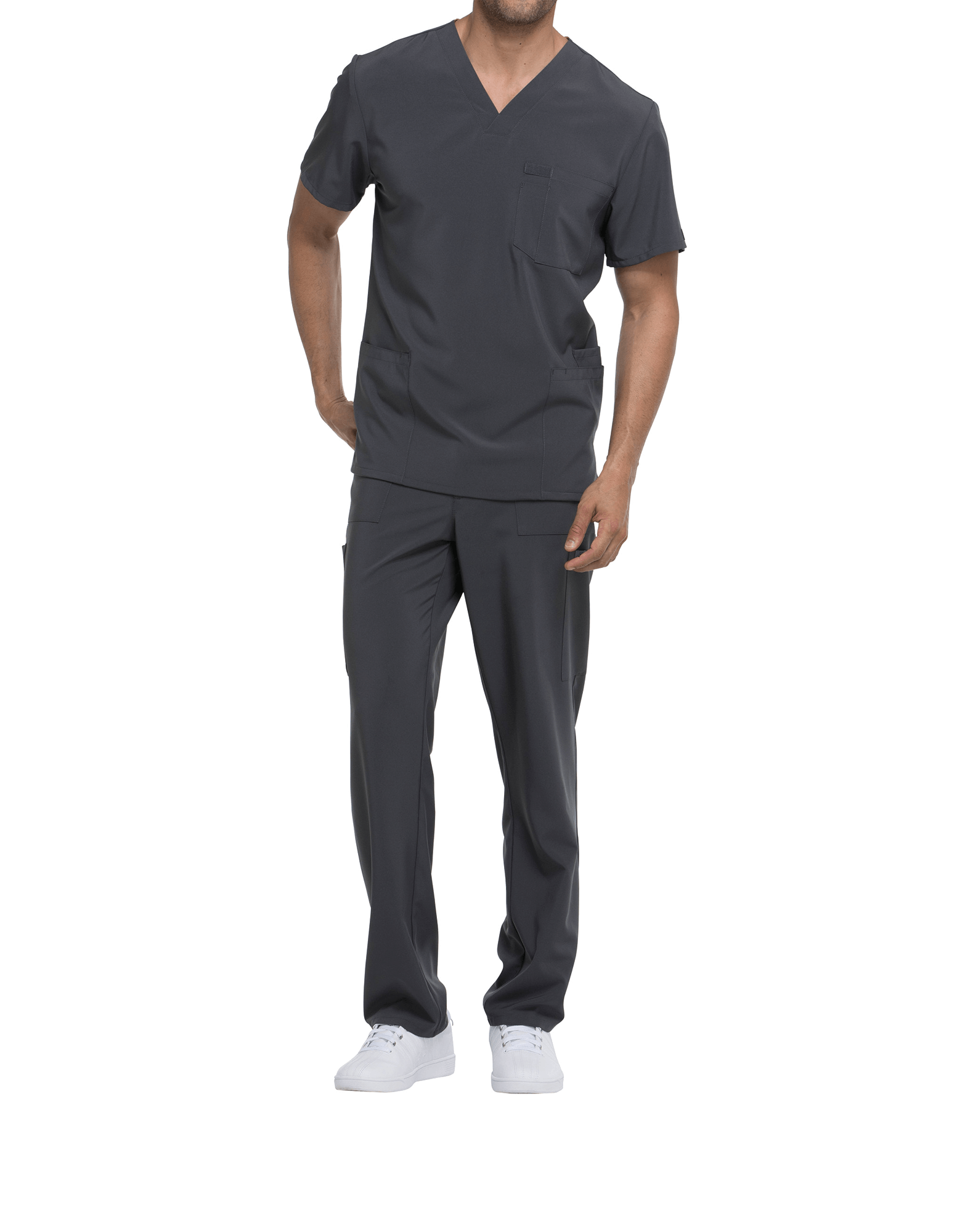 Tunique médicale homme col V Dickies médical caribean cotepro gris