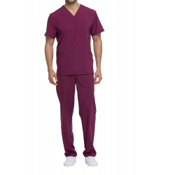 Tunique médicale homme col V Dickies médical caribean cotepro wine