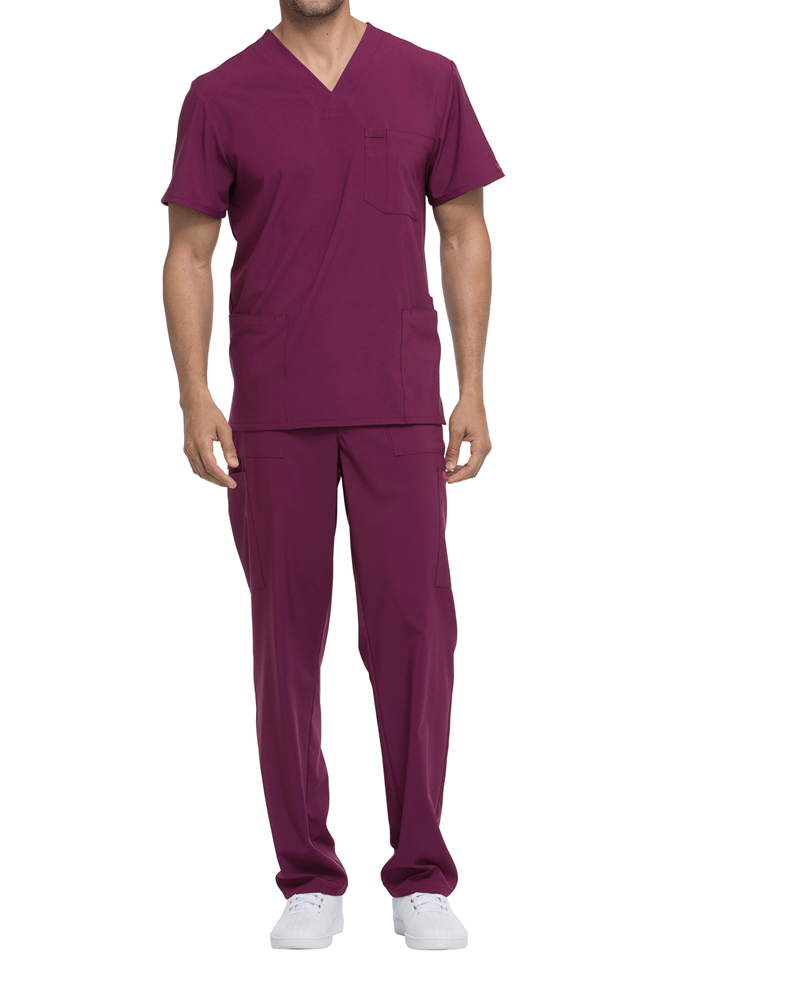 Tunique médicale homme col V Dickies médical caribean cotepro wine