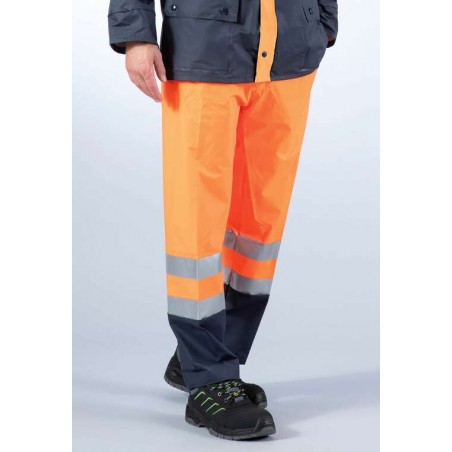 Pantalon haute visibilite impermeable orange sonoflex DMD