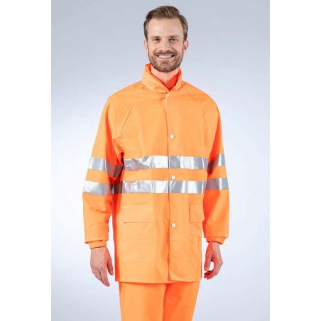 Veste pluie haute visibilite orange sonomix DMD cotepro