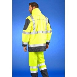 Parka haute visibilite 4 en 1 pluie froid Sononyl DMD cotepro marine/jaune dos