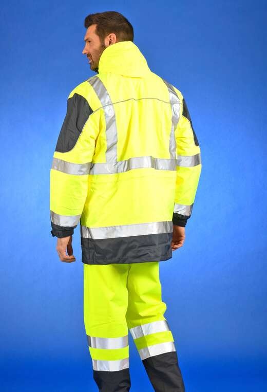 Parka haute visibilite 4 en 1 pluie froid Sononyl DMD cotepro marine/jaune