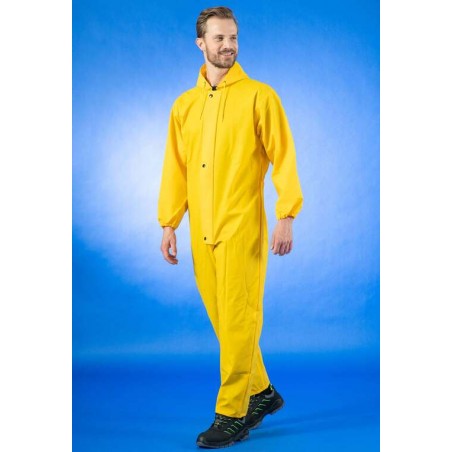 Combinaison de pluie imperméable à capuche Sonomix DMD jaune