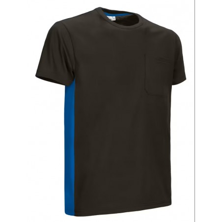 Tee shirt de travail bicolore manches courtes thunder noir/bleu