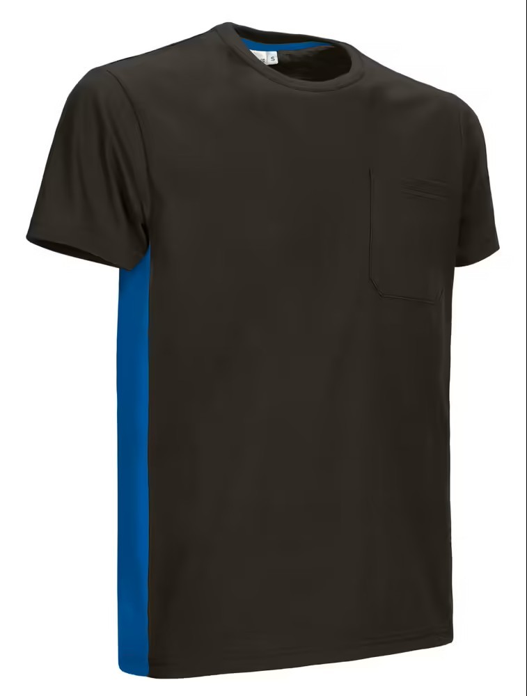 Tee shirt de travail bicolore manches courtes thunder noir/bleu