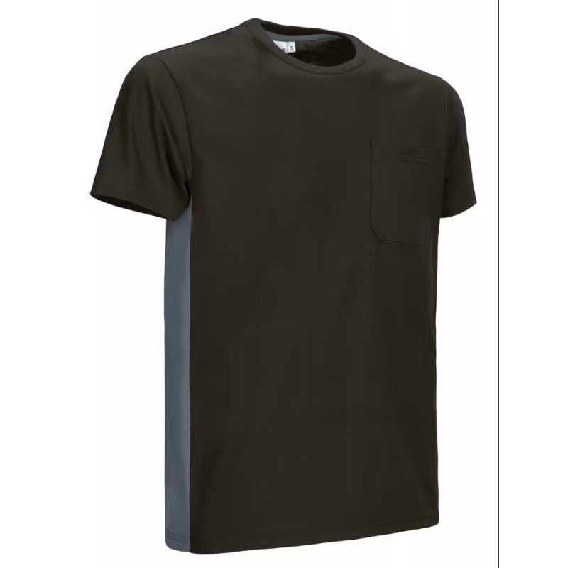 Tee shirt de travail bicolore manches courtes thunder noir/gris