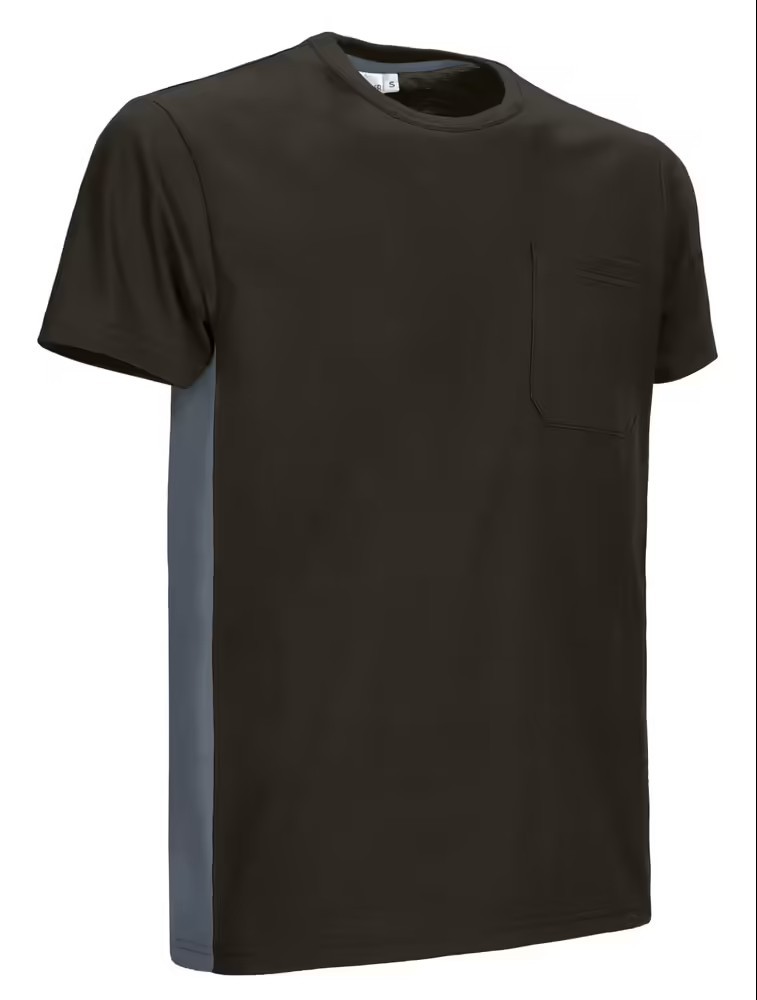 Tee shirt de travail bicolore manches courtes thunder noir/gris