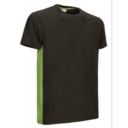 Tee shirt de travail bicolore manches courtes thunder noir/vert